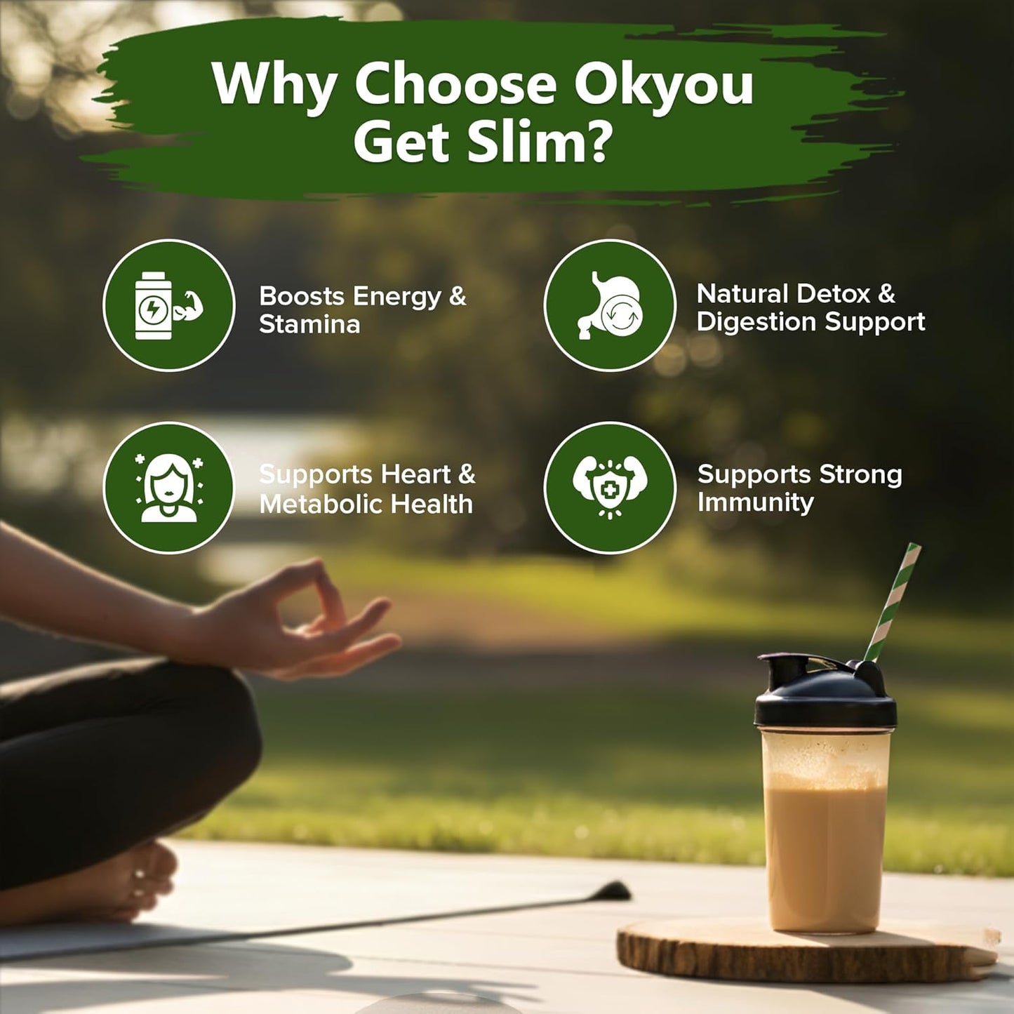 Okyou Get Slim | 100% Natural Organic Weight Management Powder | 1 Week Course |Herbal Blend with 21 Ingredients | Supports Healthy Metabolism & Energy Boost | Home Made | 100g (Pack of 1)
