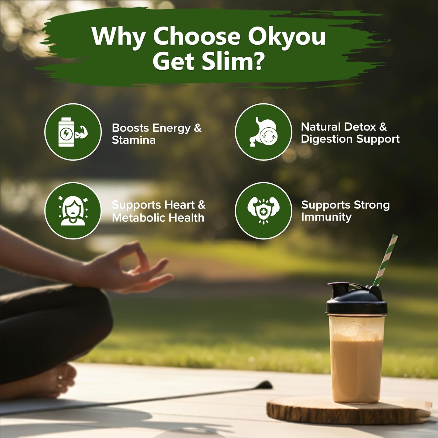 Okyou Get Slim | 100% Natural Organic Weight Management Powder | 1 Week Course |Herbal Blend with 21 Ingredients | Supports Healthy Metabolism & Energy Boost | Home Made | 100g (Pack of 1)