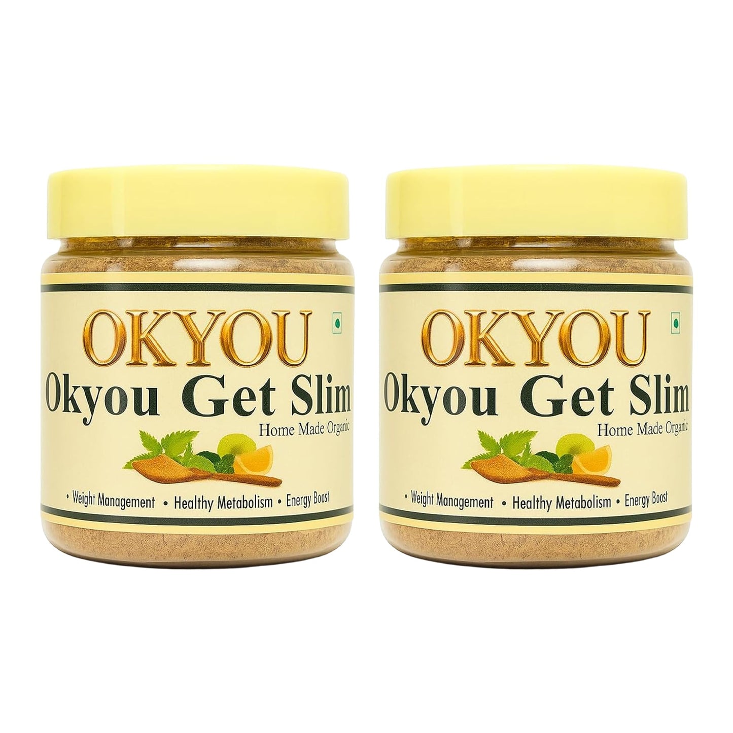 Okyou Get Slim | 100% Natural Organic Weight Management Powder | 1 Week Course |Herbal Blend with 21 Ingredients | Supports Healthy Metabolism & Energy Boost | Home Made | 100g (Pack of 1)